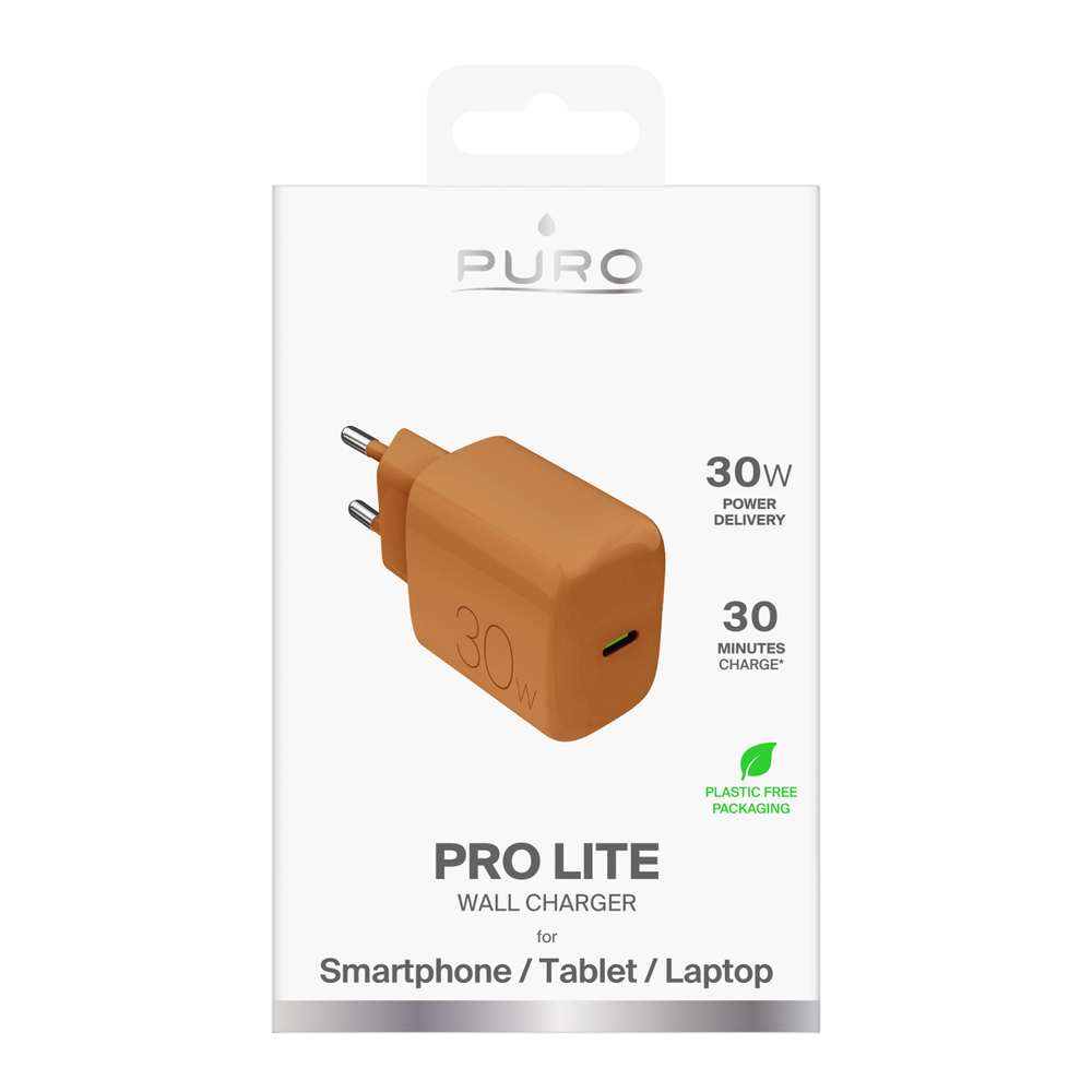 Puro Pro Lite 30W USB-C sienas lādētājs – oranžs (0)