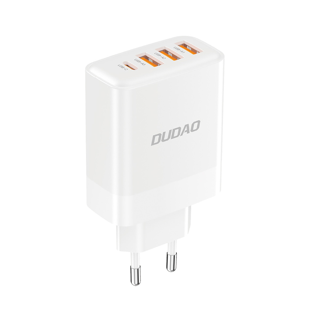 Dudao A5HEU 3xUSB-A 1xUSB-C PD 20W QC3.0 18W+ 2x12W sienas lādētājs – balts (0)