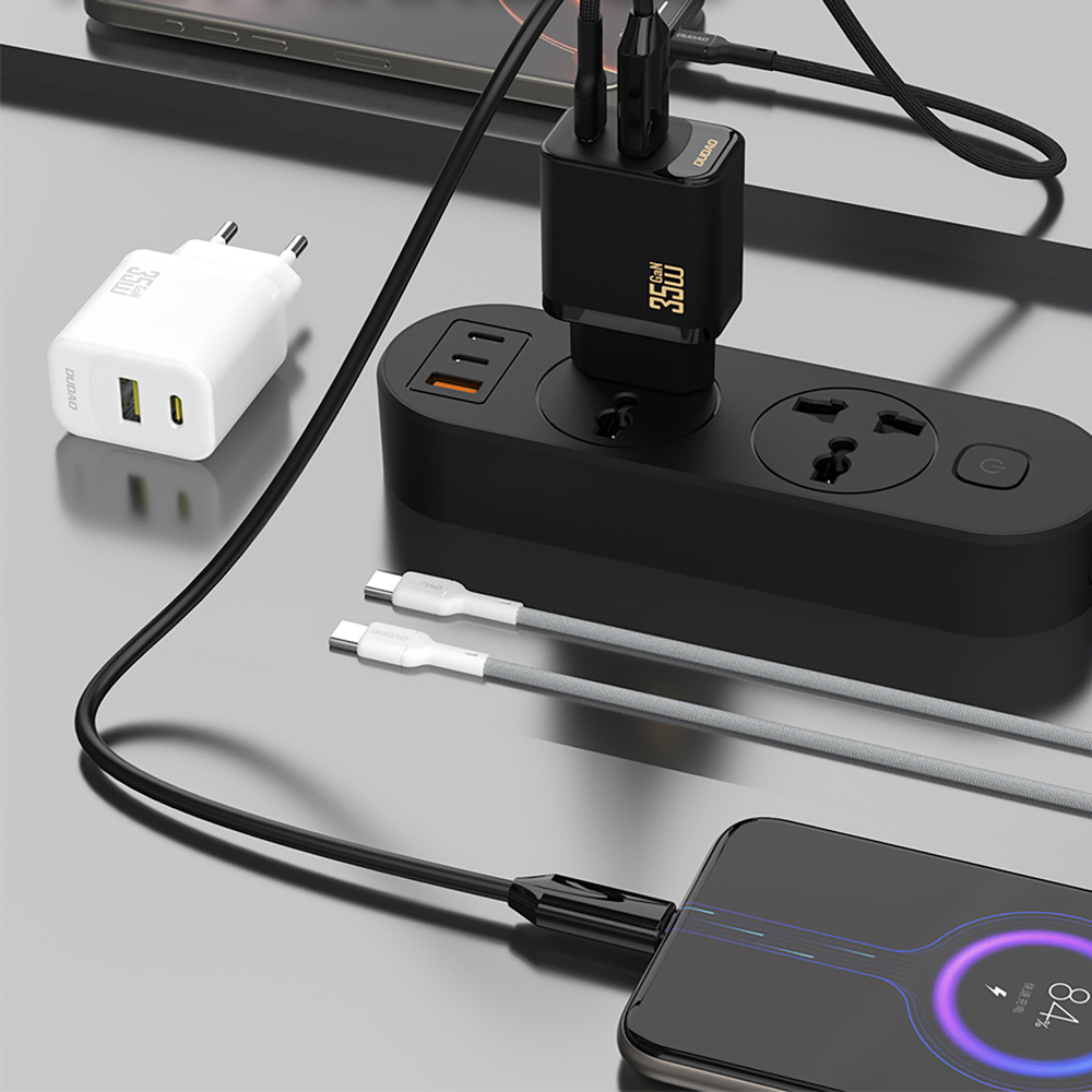 Dudao A27 MaxC 35W GaN sienas lādētājs ar USB-C kabeli – balts (3)