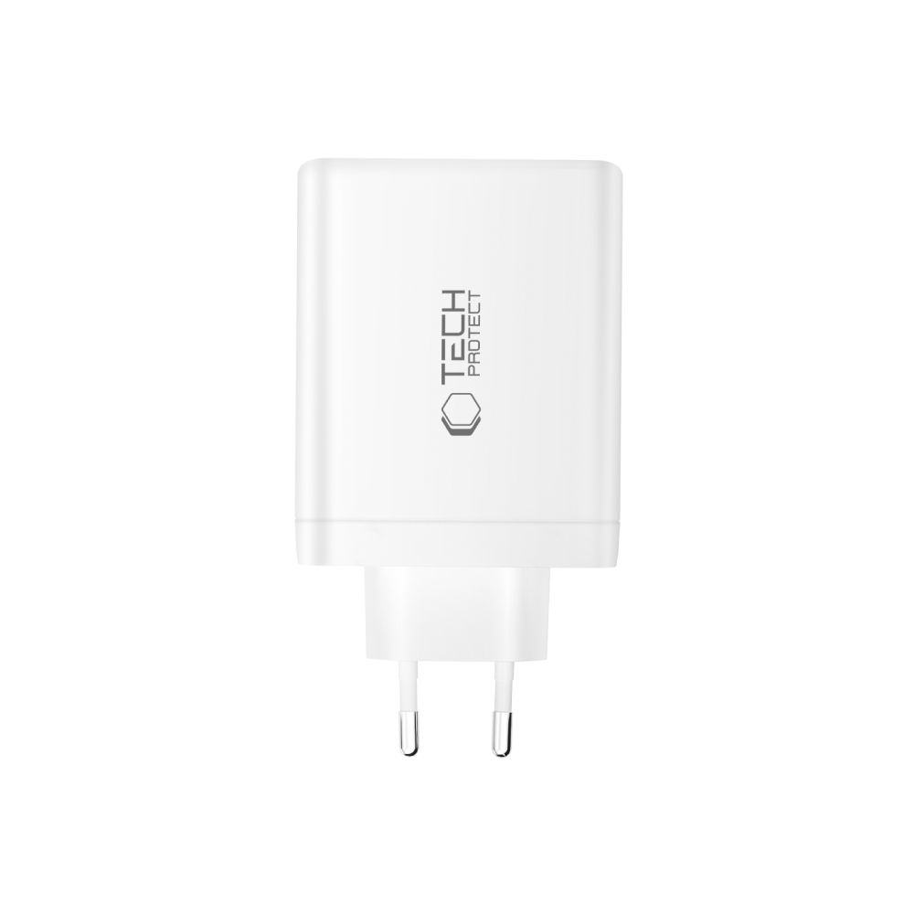 Tech-Protect NC140W-GAN 4-portu 140W sienas lādētājs – balts (1)