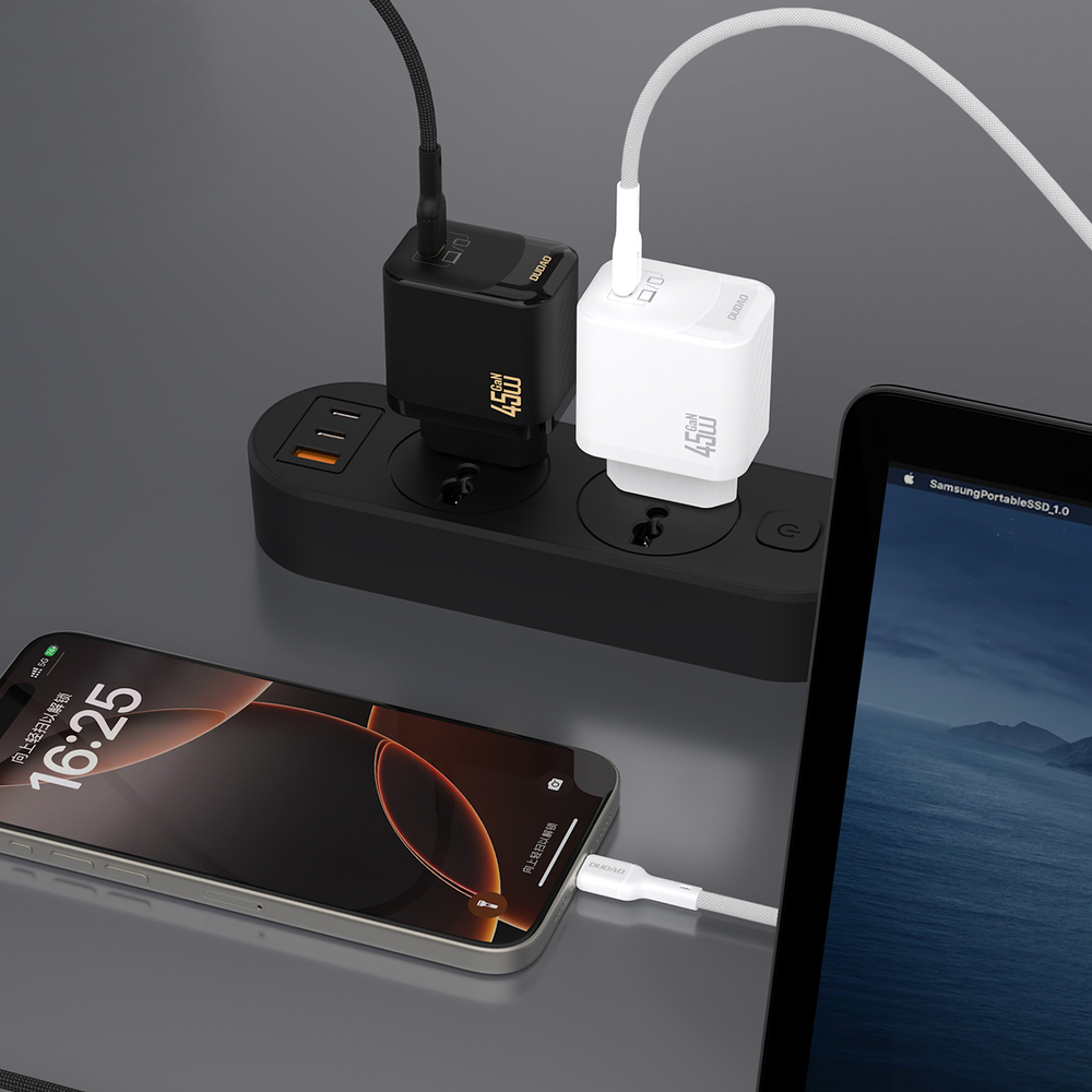 Dudao A28C 45W GaN sienas lādētājs + USB-C kabelis - melns (3)