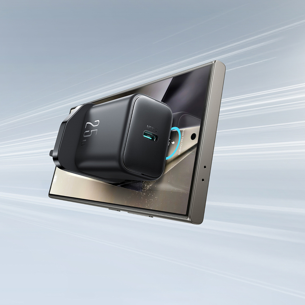 Sienas Lādētājs Joyroom JR-TCF23 25W + 1m USB-C Kabelis - Melns (1)