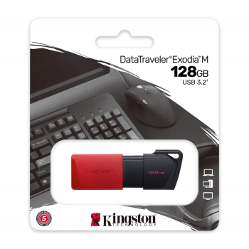 Kingston DataTraveler Exodia 128GB USB 3.2 Flash Drive USB Stick, Black | USB Zibatmiņa Fleška