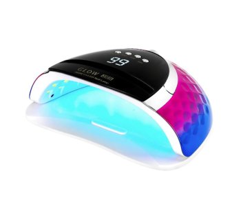 UV/LED manikīra un pedikīra lampa Glow YC57 RN 268 W, Rozā/Zilā (57 LED, Dual LED, ar taimeri un noņemamu pamatni)