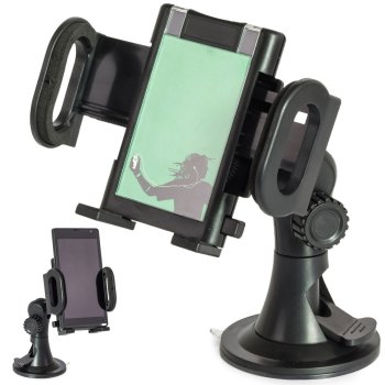 Regulējams auto turētājs telefonam pie vējstikla, melns