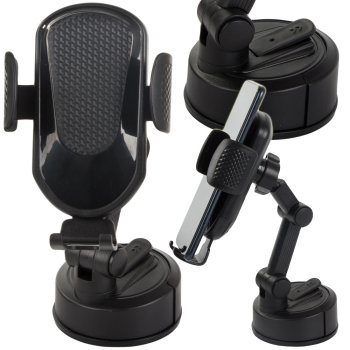 Universāls auto telefona turētājs ar piesūcekni stiklam un panelim