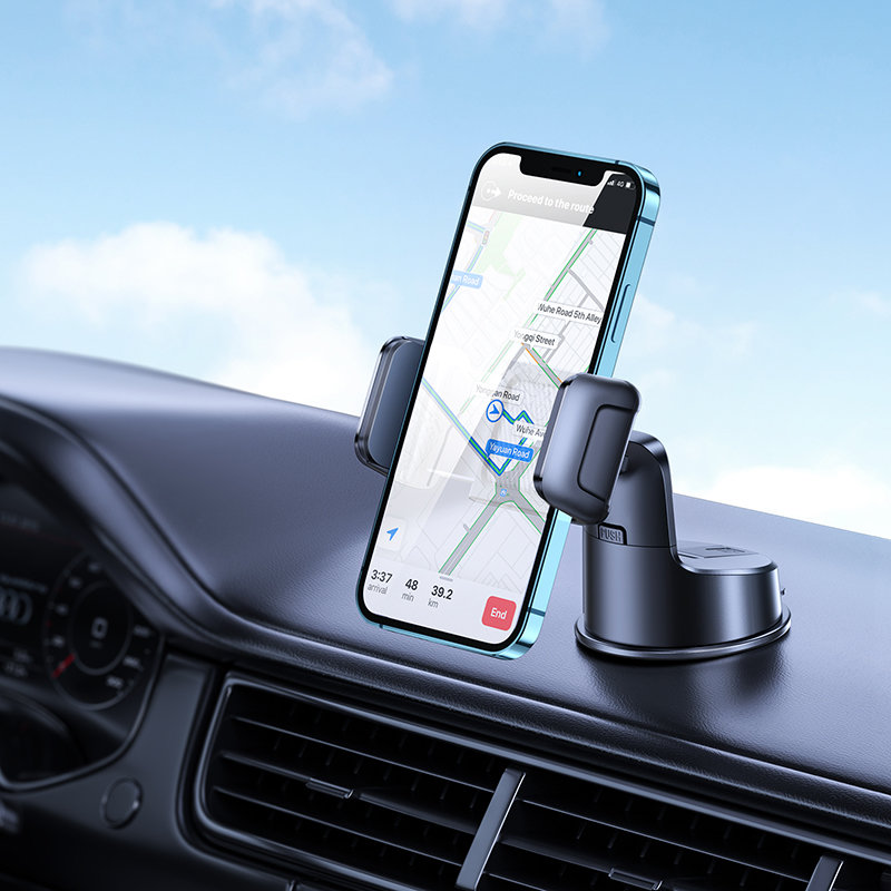 Joyroom Mechanical Car Phone Holder for Windshield, Black | Telefona Auto Turētājs pie Stikla (0)