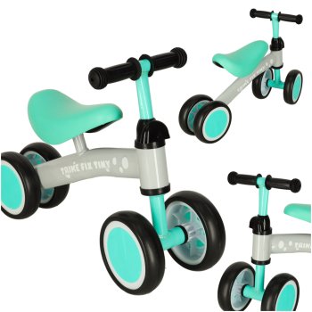 Bērnu Balansa Ritenis Mazuļu Līdzsvara Velosipēds ar Četriem Riteņiem TRIKE FIX TINY, Piparmētru | Balance Running Bike for Kids
