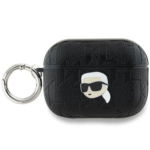 Karl Lagerfeld Head monogrammas vāciņš priekš AirPods Pro 2 - melns | Monogram case for black