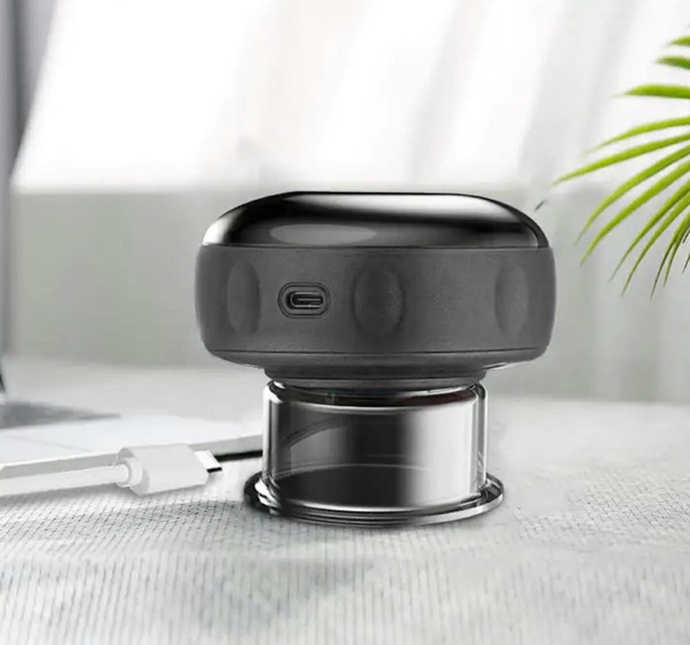 Elektriskā Uzlādējama Vakuuma Masāžas Banka, Melna | Electric Vacuum Massage Bubble Jar (0)
