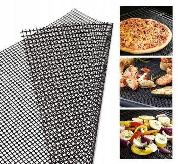 Atkārtoti Lietojams BBQ Grila Teflona Siets Paklājs - 40x50cm, 1gab. | Reusable Non-Stick BBQ Grill Teflon Mesh Mat