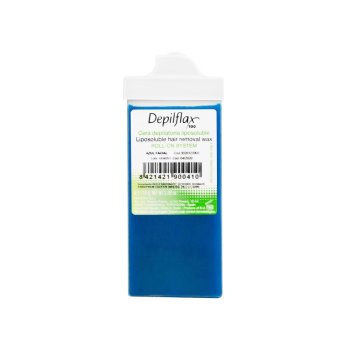 Sejas depilācijas vasks kasetnē Depilflax Azulene 110g, zils