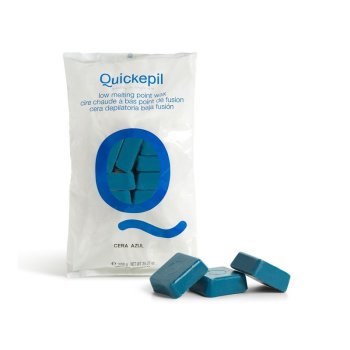 Cietais vasks depilācijai bez strēmelēm QUICKEPIL 1 kg, zils