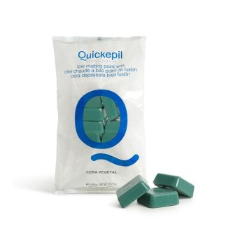 Cietais depilācijas vasks bez strēmelēm QUICKEPIL Vegetal 1 kg, zaļš