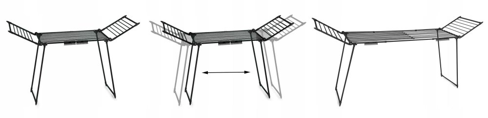 Stāvošs izvelkams veļas žāvētājs 27 metri, melns (0)