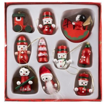Dekorācija Koka Ziemassvētku Rotājums Rotaļlietas, 10 gab. | Tree Decoration Wooden Christmas Toys Baubles