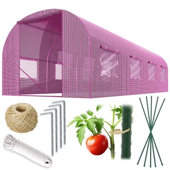 Dārza siltumnīca tunelis 2,5 x 4 m (10m2) Plonos, Rozā