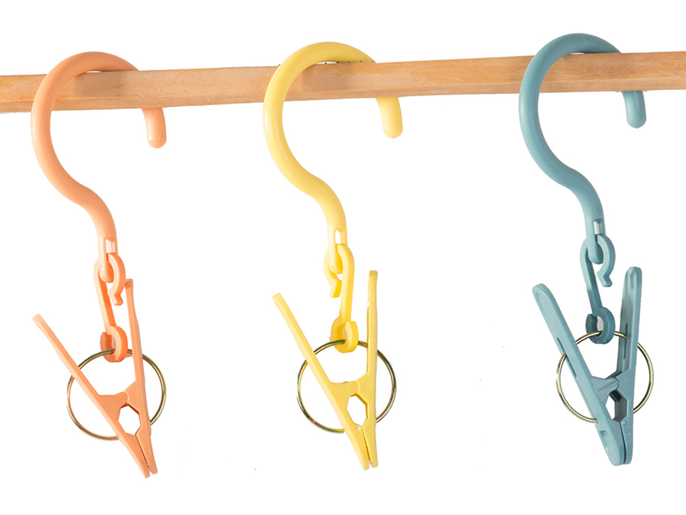 Skava ar āķi 3 gab. komplekts veļas žāvēšanai sprādzei | Clip with hook set of pieces for laundry drying buckle (3)