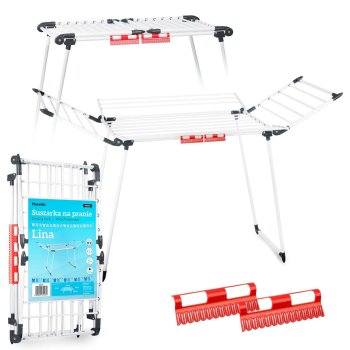 Massido grīdas veļas žāvētājs Lina 22 m, saliekams, balts