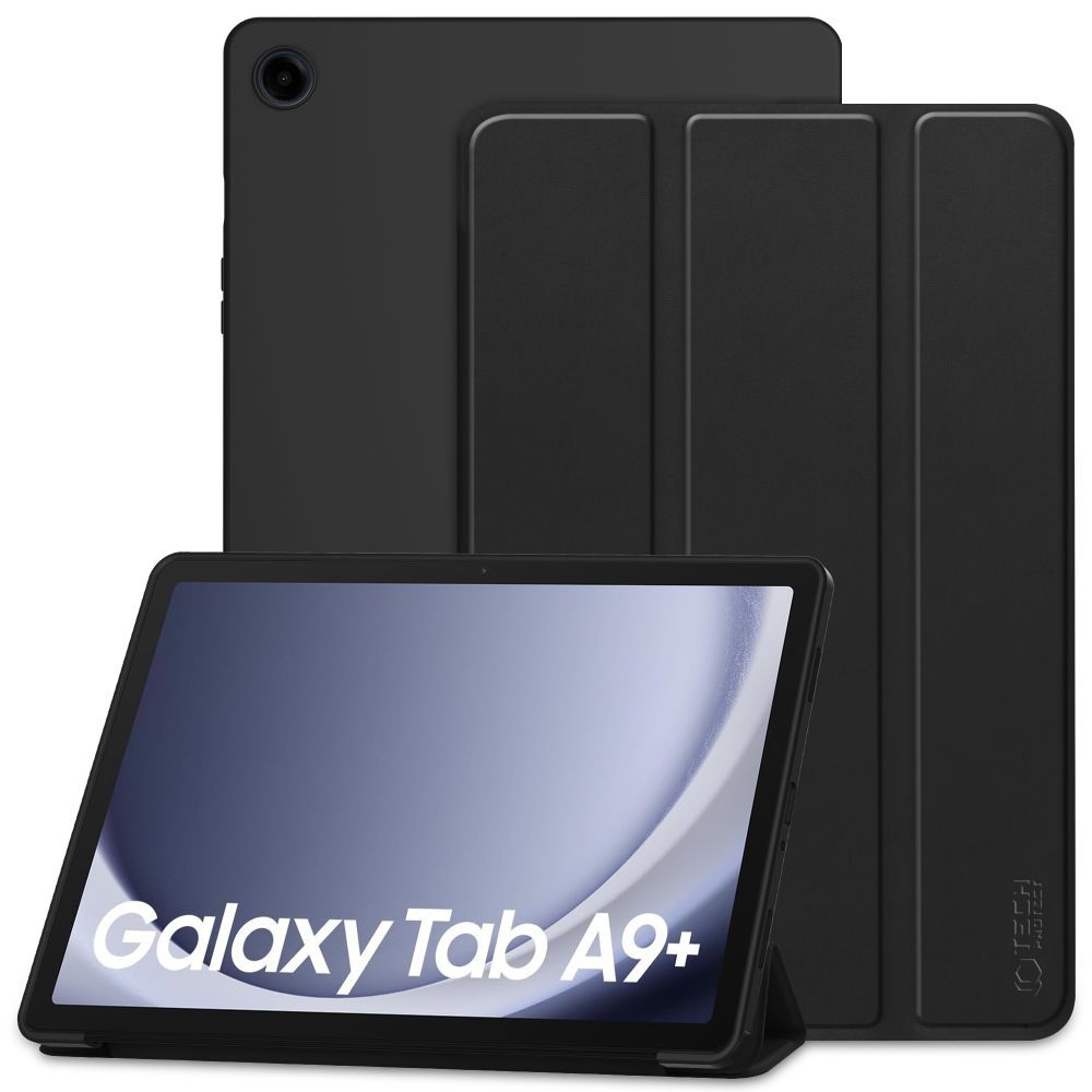 Samsung Galaxy Tab A9+ Plus (SM-X210, X215, X216B) Trifold Tech-Protect SmartCase Protective Cover Case, Black | Planšetes Vāciņš Maciņš Apvalks Grāmatiņa
