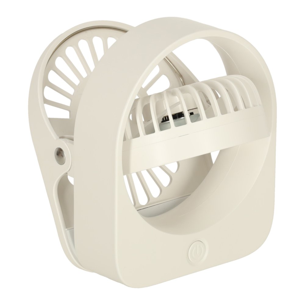 Bezvadu galda ventilators ar klipsi USB 3 ātrumi 11,5 cm, balts (1)