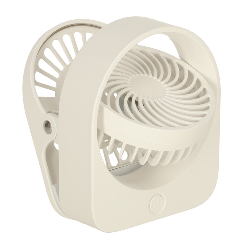 Bezvadu galda ventilators ar klipsi USB 3 ātrumi 11,5 cm, balts (3)
