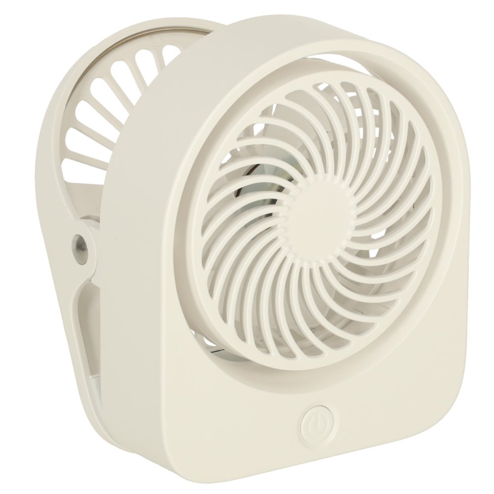 Bezvadu galda ventilators ar klipsi USB 3 ātrumi 11,5 cm, balts (0)