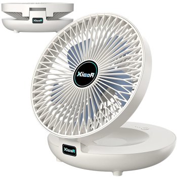 Bezvadu salokāms galda ventilators ar klipsi, stiprināms pie sienas