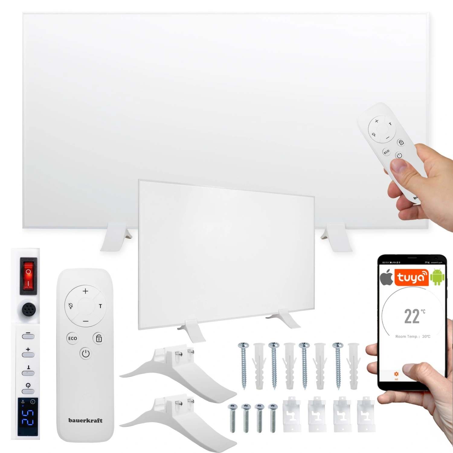 Infrasarkanais sildītājs 600W panelis ar WiFi Tuya 60x100 cm