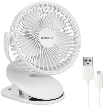 Bezvadu ventilators ar klipsi Ruhhy 25566, balts