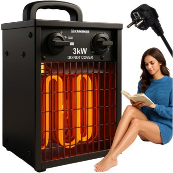 Elektriskais sildītājs Kaminer 26072, 3000W siltuma pūtējs ar termostatu