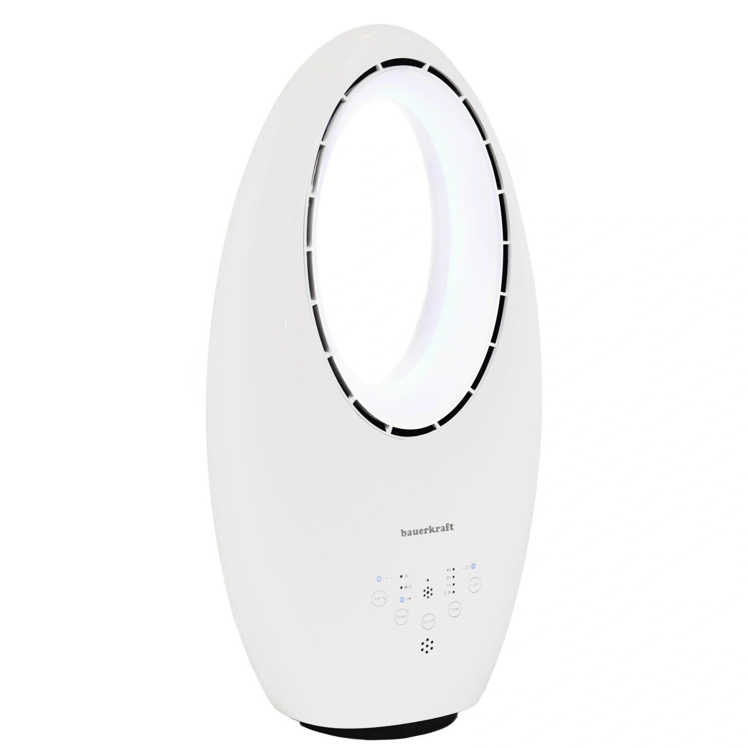 Stāvošs bezlapstiņu ventilators 60W ar pulti, taimeri un LED apgaismojumu (0)