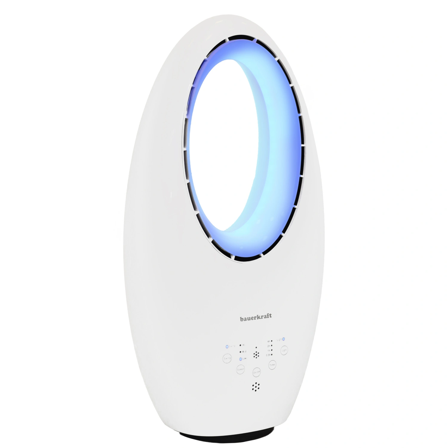 Stāvošs bezlapstiņu ventilators 60W ar pulti, taimeri un LED apgaismojumu (1)