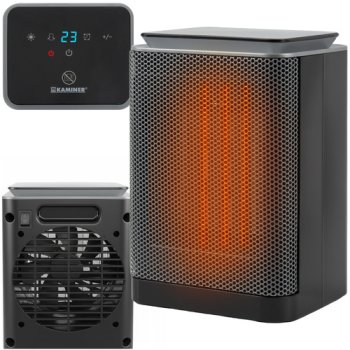 Keramiskais sildītājs KAMINER LUMNI 1500W ar termostatu un taimeri, melns