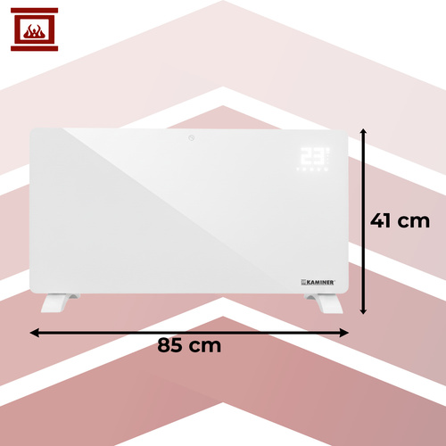 Elektriskais stikla sildītājs Kaminer Zelva 26573 ar WiFi, 2500W, balts (0)