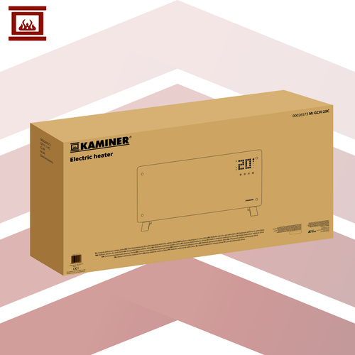 Elektriskais stikla sildītājs Kaminer Zelva 26573 ar WiFi, 2500W, balts (1)