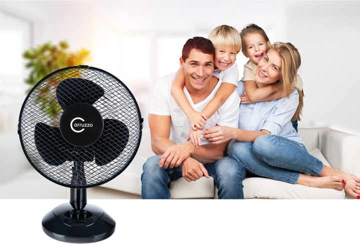 Kompakts Galda Ventilators Carruzzo - 20W, Melns | Compact Desktop Fan (0)