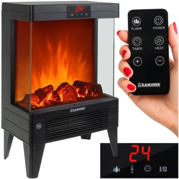 Elektriskais kamīns Kaminer Embego 2000W ar liesmas efektu