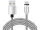 Magnētiskais lādēšanas kabelis 3-in-1 Micro USB Type-C Lightning 1m, sudraba