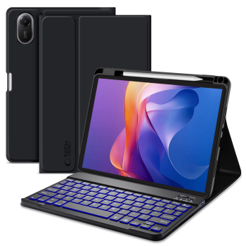 Xiaomi Redmi Pad 2 / SE 11'' Tech-Protect SC Pen Case Cover with Bluetooth Keyboard, Black | Vāks Apvalks Pārvalks Grāmatiņa Planšetdatoram ar Klaviatūru