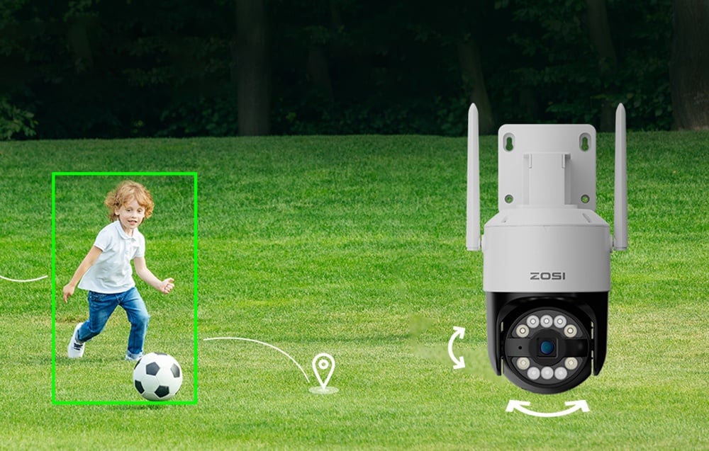 ZOSI C296 8MP Āra WiFi Kamera Dual Pan/Tilt IP66 + 32GB SD Karte (3)