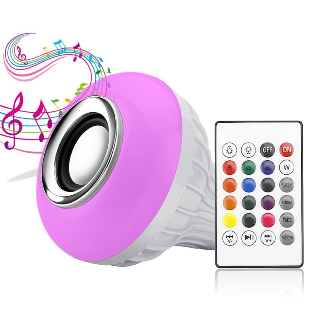 LED Lampa E27 Gaismeklis Apgaismojums ar Bluetooth Skaļrunis + Pults | LED Lamp Light with Bluetooth Speaker (1)