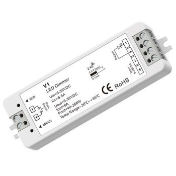 LED Kontrolieris V1 5-36V 8A Push-Dim Vienkrāsas Lentēm