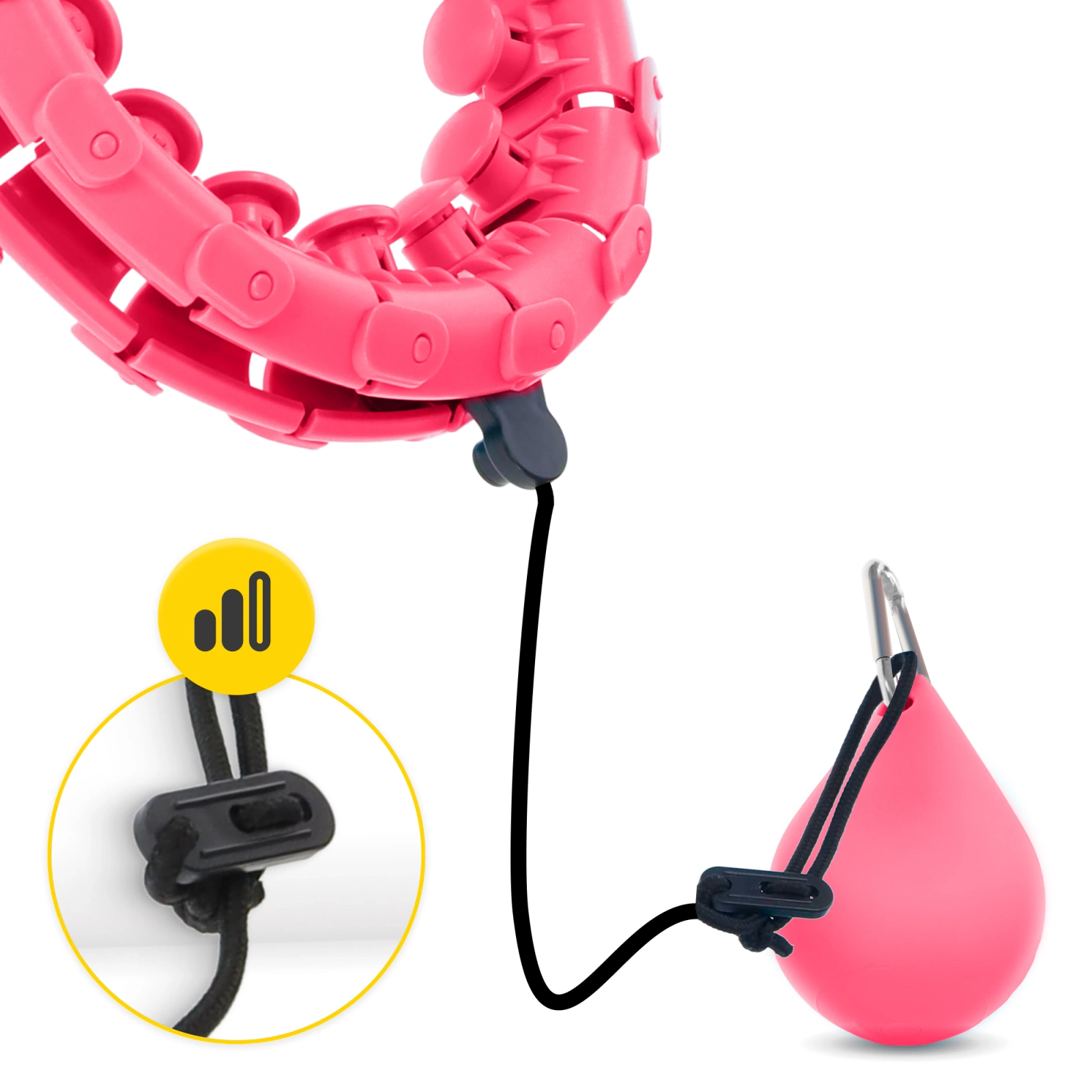 Viedais hula aplis ar atsvaru un masāžu 4FIZJO, regulējams, rozā (2)