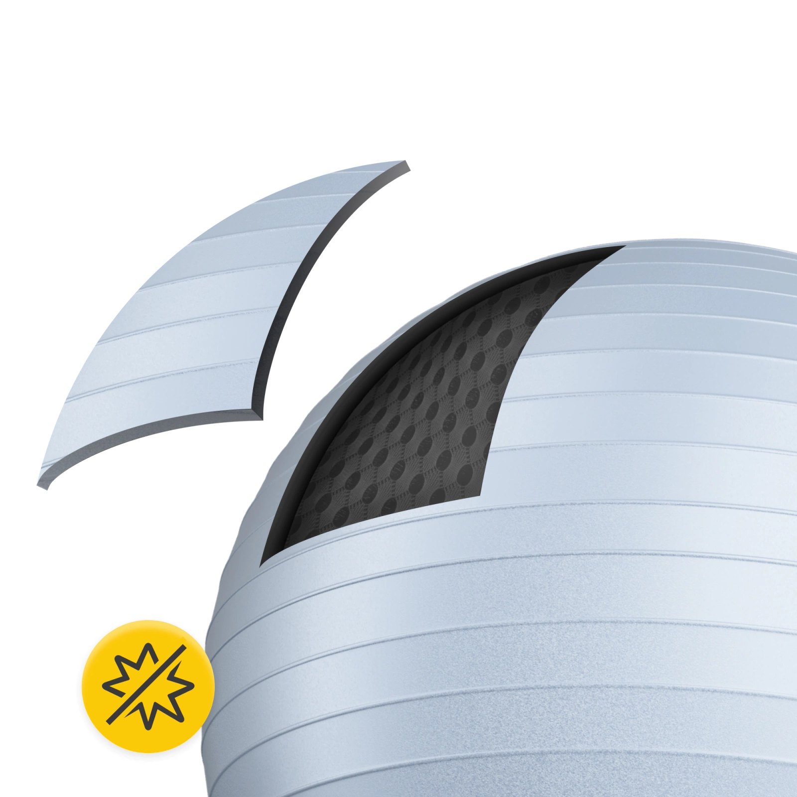 Vingrošanas bumba 4FIZJO 85 cm rehabilitācijai un fitnesam, pelēka (2)