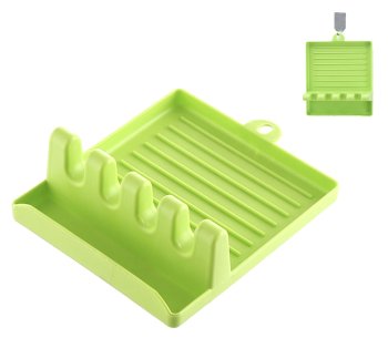 Silikona paliktnis karstām karotēm un vākiem, zaļš | Silicone Tray for Hot Spoons and Lids