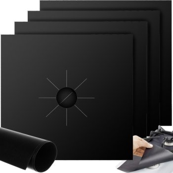 Atkārtoti lietojams teflona aizsargpaklājiņš (aizsargpārklājums) gāzes plītim, 4 gb. | Reusable Gas Stove...