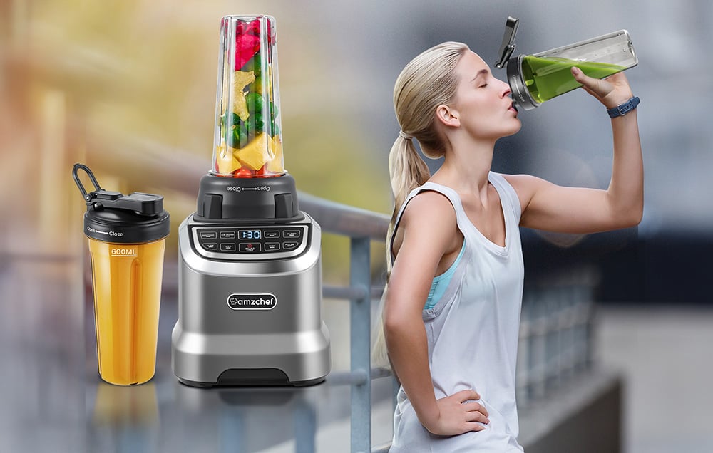 Stacionārais blenderis AMZCHEF ZM5003-GA 1800W ar pudeli Pelēks (0)