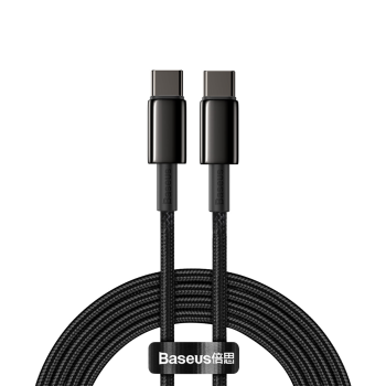 Baseus Tungsten USB Type C to USB Type C Data Charging Cable 100W, 2m, Black | Lādētājvads Datu Pārraides Kabelis