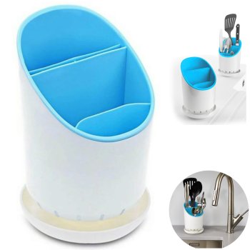 Virtuves Organizators Galda Piederumu Žāvētājs, Zils | Kitchen Organiser Cutlery Drainer Dryer